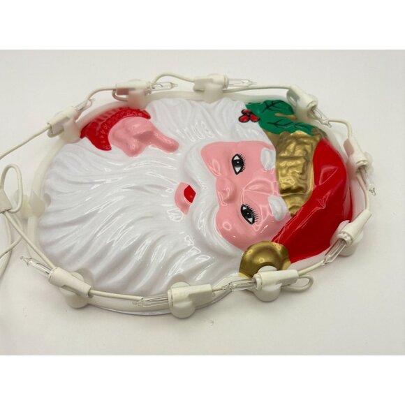 Vintage Santa Claus Face Light Up Christmas Window Decoration Retro - Picture 4 of 6
